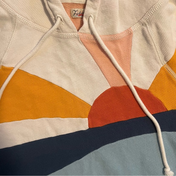 Faherty Soleil Sun Print Abstract Colorful Hoodie Size L - Picture 3 of 7